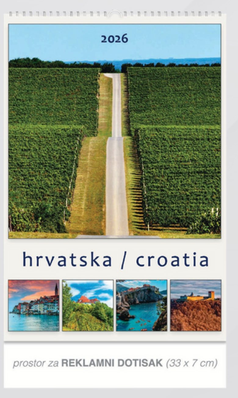 Zidni kalendar s prostorom za reklamni dotisak tvrtke